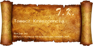 Tomecz Kreszcencia névjegykártya